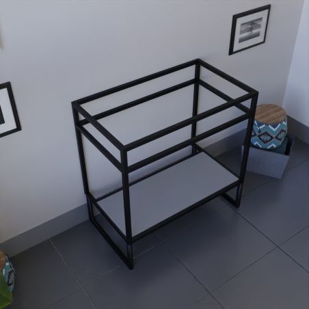 Caisson sous vasque STRUCTURA 80 cm - Etagère gris