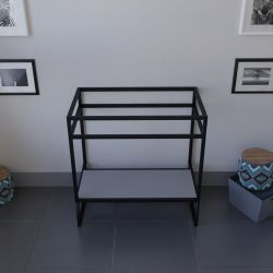 Caisson sous vasque STRUCTURA 80 cm - Etagère gris