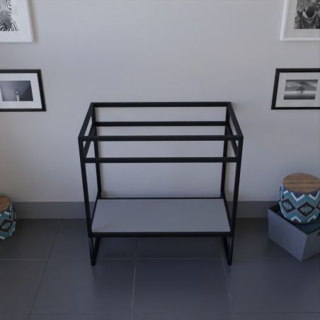Caisson sous vasque STRUCTURA 80 cm - Etagère gris