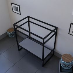 Caisson sous vasque STRUCTURA 80 cm - Etagère gris