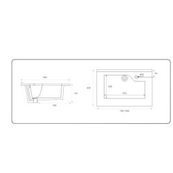 Plan simple vasque gris en résine RESILOGE - 70 cm