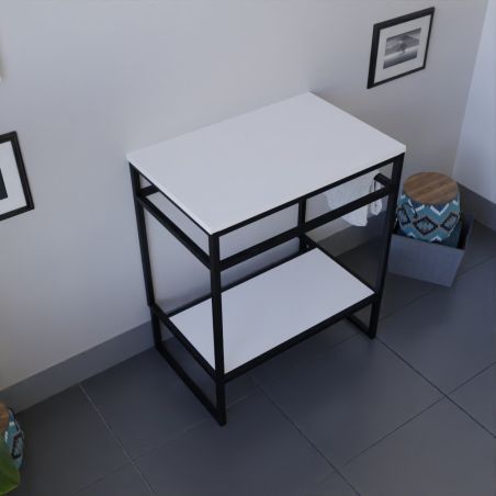 Caisson sous vasque à poser STRUCTURA 70 cm - Plan stratifié blanc