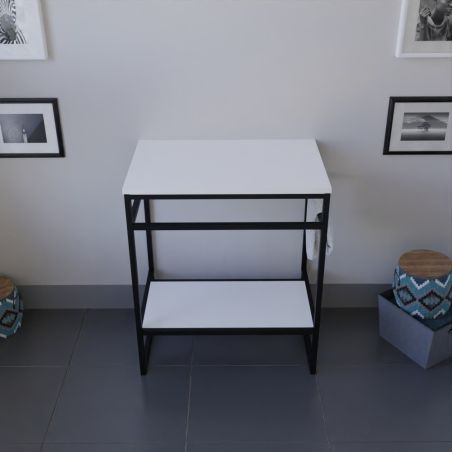 Caisson sous vasque à poser STRUCTURA 70 cm - Plan stratifié blanc