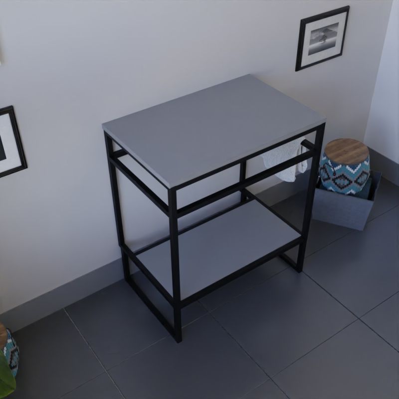 Caisson sous vasque à poser STRUCTURA 70 cm - Plan stratifié gris Caisson sous vasque à poser STRUCTURA 70 cm - Plan stratifié gris