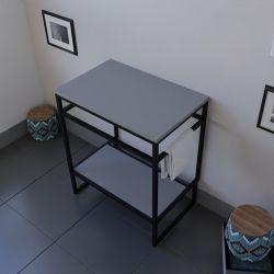 Caisson sous vasque à poser STRUCTURA 70 cm - Plan stratifié gris