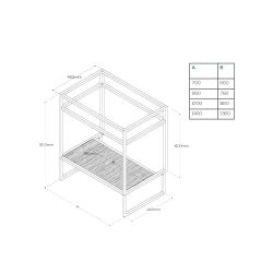 Caisson sous vasque à poser STRUCTURA 70 cm - Dimensions