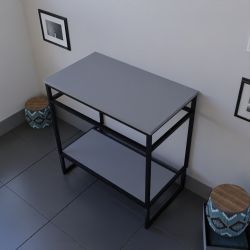 Caisson sous vasque à poser STRUCTURA 80 cm - Plan de toilette stratifié gris
