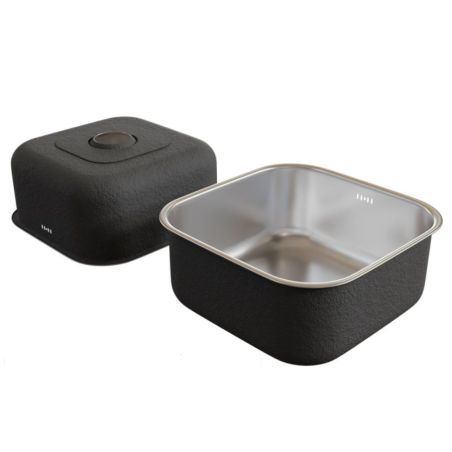 Evier inox 1 bac avec égouttoir 86 cm x 50 cm EVINOX