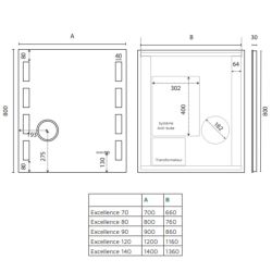 Miroir avec éclairage LED EXCELLENCE - 120 cm x 80 cm 