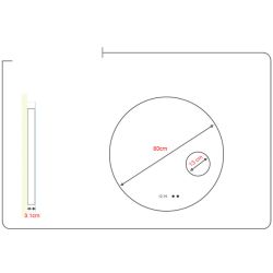 Miroir avec éclairage LED RONDINARA - Diamètre 80 cm 