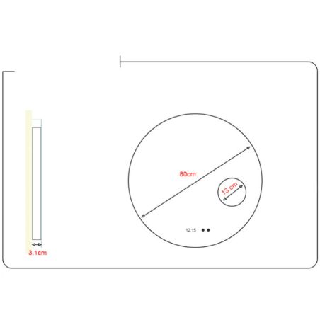 Miroir avec éclairage LED RONDINARA - Diamètre 80 cm 