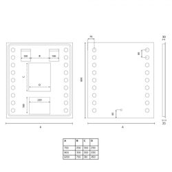 Miroir avec éclairage LED STARLED - 120 cm x 80 cm