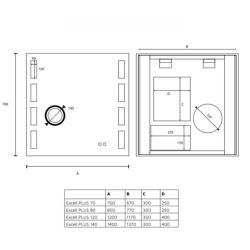 Miroir avec éclairage LED variable EXCELL PLUS - 120 cm x 70 cm 