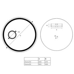 Miroir avec éclairage LED variable ORANA - Diamètre 60 cm - Contour cuivré