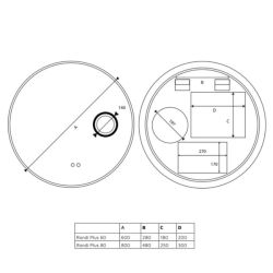 Miroir avec éclairage LED variable RONDI PLUS - Diamètre 80 cm 