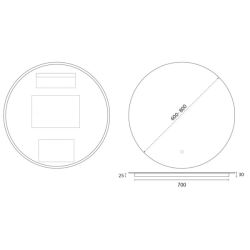 Miroir rond avec éclairage LED FAZZIO - Diamètre  80 cm