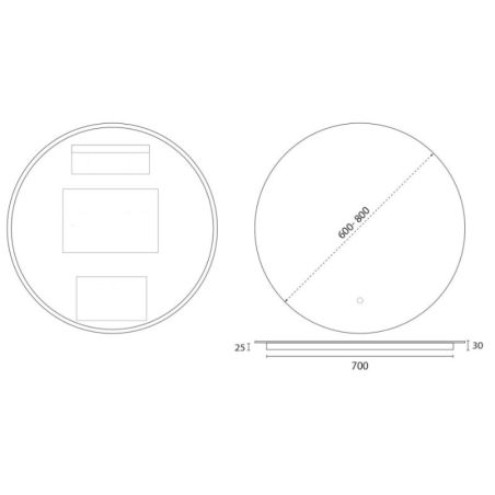 Miroir rond avec éclairage LED FAZZIO - Diamètre  80 cm