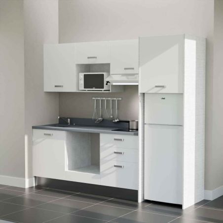 Kitchenette équipée K37L : 240 cm avec plan monobloc 
