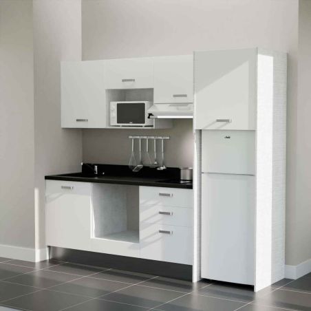 Kitchenette équipée K37L : 240 cm avec plan monobloc 