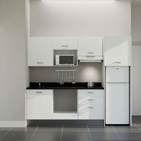 Kitchenette équipée K37L : 240 cm avec plan monobloc 