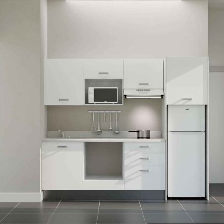Kitchenette équipée K37L : 240 cm avec plan monobloc 