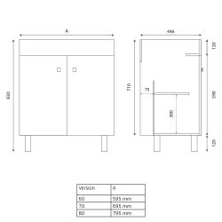Caisson sous vasque ECOLINE 80 cm