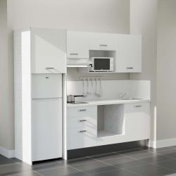 Kitchenette équipée K37L-PT : 240 cm avec plan stratifié