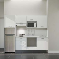 Kitchenette équipée K37L-PT : 240 cm avec plan stratifié