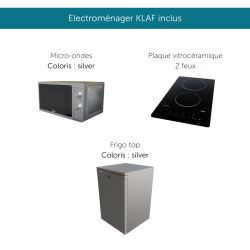 Kitchenette équipée K07L : 120 cm avec plan monobloc