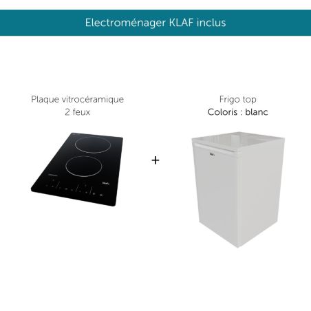 Kitchenette équipée K17L : 140 cm avec plan monobloc