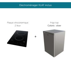 Kitchenette équipée K17L : 140 cm avec plan monobloc