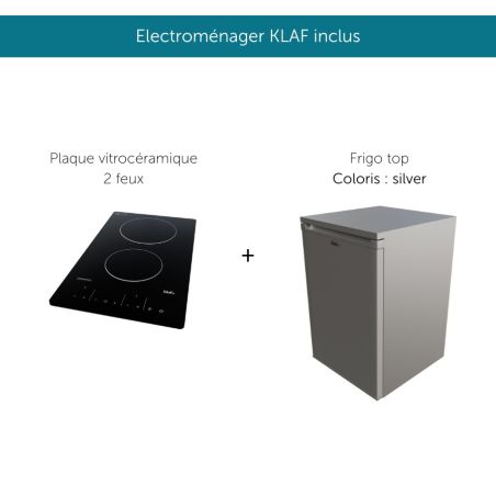 Kitchenette équipée K17L : 140 cm avec plan monobloc