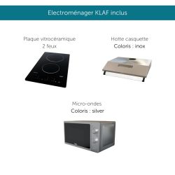 Kitchenette équipée K30L : 180 cm avec plan monobloc 