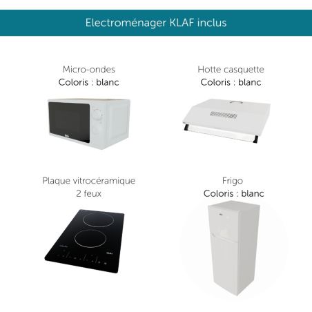 Kitchenette équipée K37L : 240 cm avec plan monobloc 