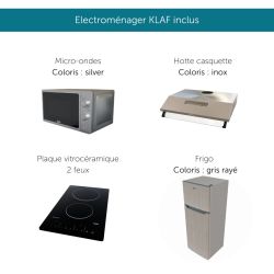 Kitchenette équipée K37L : 240 cm avec plan monobloc 