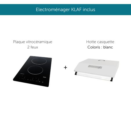 Kitchenette équipée K46L : 300 cm avec plan monobloc 