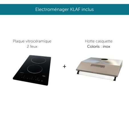 Kitchenette équipée K46L : 300 cm avec plan monobloc 