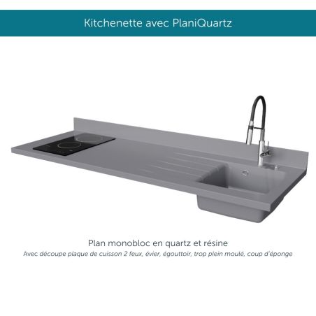 Kitchenette équipée K20L : 180 cm avec plan monobloc