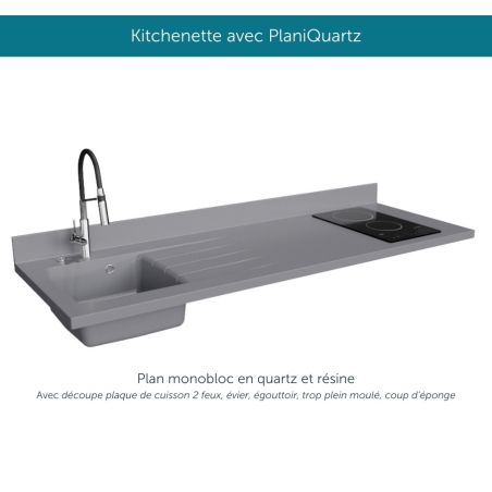 Kitchenette équipée K20L : 180 cm avec plan monobloc