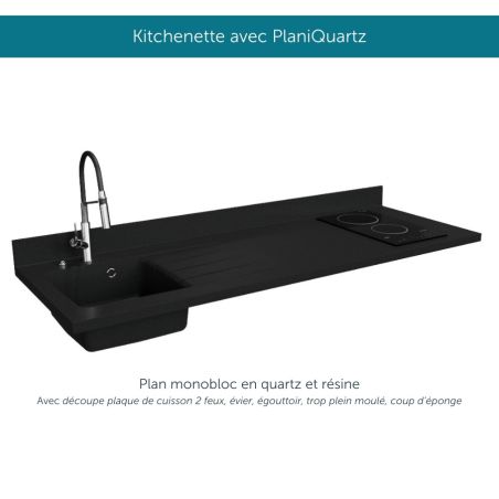 Kitchenette équipée K20L : 180 cm avec plan monobloc