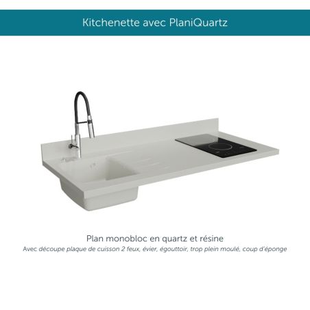 Kitchenette équipée K17L : 140 cm avec plan monobloc