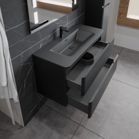 Ensemble PEARL 100 cm caisson avec plan vasque