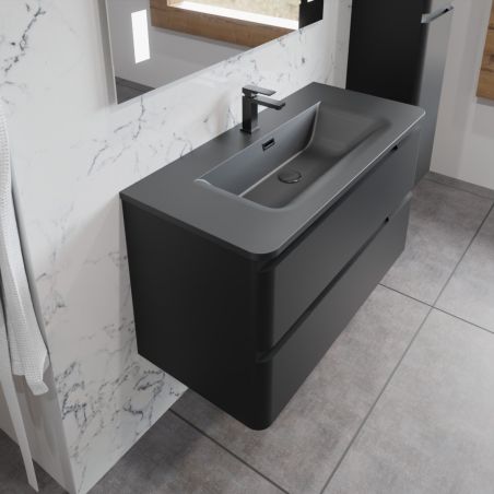 Ensemble PEARL 100 cm caisson avec plan vasque