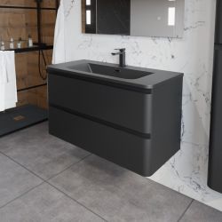 Ensemble PEARL 100 cm caisson avec plan vasque