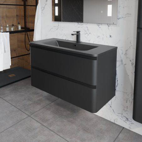 Ensemble PEARL 100 cm caisson avec plan vasque