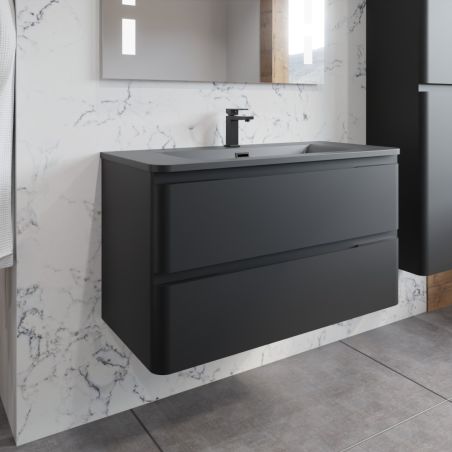 Ensemble PEARL 100 cm caisson avec plan vasque