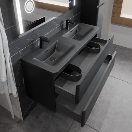 Ensemble PEARL 120 cm avec plan double vasque