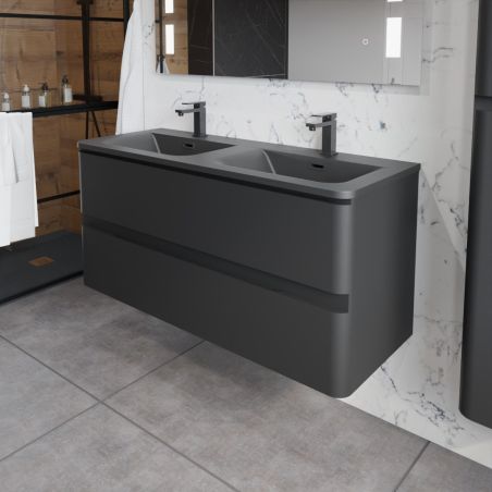 Ensemble PEARL 120 cm avec plan double vasque