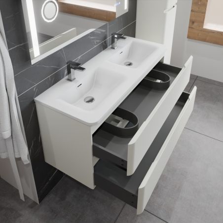 Ensemble IVORY 120 cm avec plan double vasque