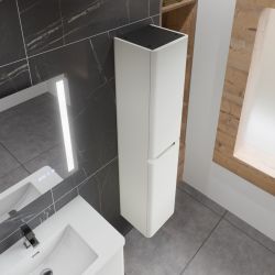 Armoire colonne de salle de bain IVORY blanc mat